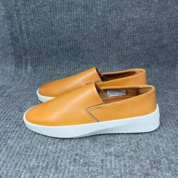 NEW Wolf & Shepherd Cruise Slip‎ On Sneakers Honey Leather Brown Shoes Mens 6.5